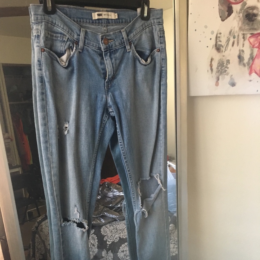 Distressed jeans